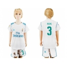 Real Madrid #3 Pepe White Home Kid Soccer Club Jersey