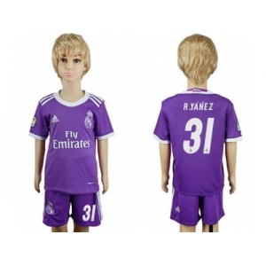 Real Madrid #31 R.Yanez Away Kid Soccer Club Jersey1