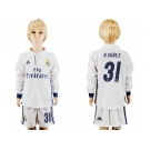 Real Madrid #31 R.Yanez Home Long Sleeves Kid Soccer Club Jersey