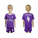 Real Madrid #4 Sergio Ramos Away Kid Soccer Club Jersey2