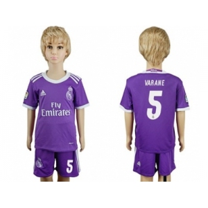 Real Madrid #5 Varane Away Kid Soccer Club Jersey1