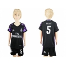 Real Madrid #5 Varane Black Kid Soccer Club Jersey