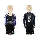 Real Madrid #5 Varane Sec Away Long Sleeves Kid Soccer Club Jersey