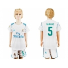 Real Madrid #5 Varane White Home Kid Soccer Club Jersey