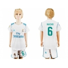 Real Madrid #6 Nacho White Home Kid Soccer Club Jersey