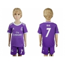 Real Madrid #7 Rual Away Kid Soccer Club Jersey