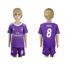 Real Madrid #8 Kroos Away Kid Soccer Club Jersey2