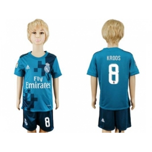 Real Madrid #8 Kroos Sec Away Kid Soccer Club Jersey