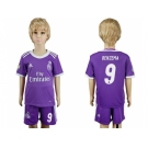 Real Madrid #9 Benzema Away Kid Soccer Club Jersey2