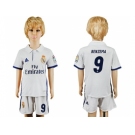 Real Madrid #9 Benzema White Home Kid Soccer Club Jersey1