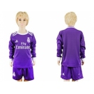 Real Madrid Blank Away Long Sleeves Kid Soccer Club Jersey