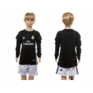 Real Madrid Blank Black Goalkeeper Long Sleeves Kid Soccer Club Jersey