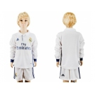 Real Madrid Blank Home Long Sleeves Kid Soccer Club Jersey