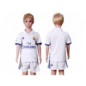 Real Madrid Blank White Home Kid Soccer Club Jersey2