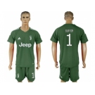 Juventus #1 Buffon Green Goalkeeper Soccer Club Jersey