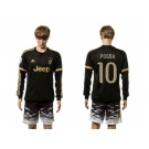 Juventus #10 Pogba SEC Away Long Sleeves Soccer Club Jersey