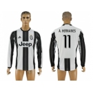 Juventus #11 A.Hernanes Home Long Sleeves Soccer Club Jersey 1