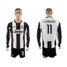 Juventus #11 A.Hernanes Home Long Sleeves Soccer Club Jersey