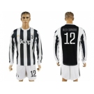 Juventus #12 Alex Sandro Home Long Sleeves Soccer Club Jersey