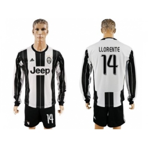 Juventus #14 LLORENTE Home Long Sleeves Soccer Club Jersey