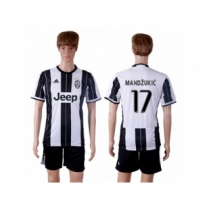 Juventus #17 Mandzukic Home Soccer Club Jersey 3