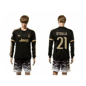 Juventus #21 Dybala SEC Away Long Sleeves Soccer Club Jersey