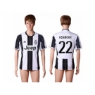 Juventus #22 Asamoah Home Soccer Club Jersey 3