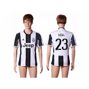 Juventus #23 Vidal Home Soccer Club Jersey 3