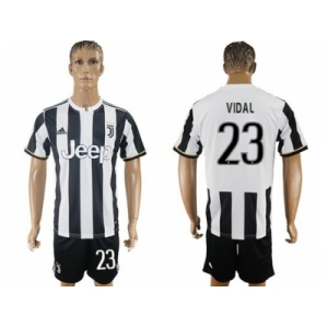 Juventus #23 Vidal Home Soccer Club Jersey