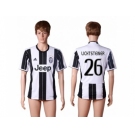 Juventus #26 Lichtsteiner Home Soccer Club Jersey 3