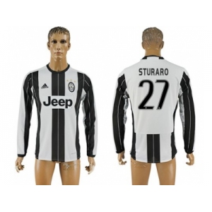 Juventus #27 Sturaro Home Long Sleeves Soccer Club Jersey 2