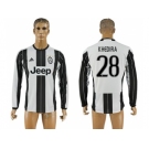 Juventus #28 Khedira Home Long Sleeves Soccer Club Jersey 1