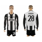 Juventus #28 Khedira Home Long Sleeves Soccer Club Jersey