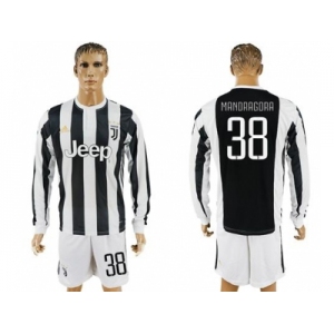 Juventus #38 Mandragora Home Long Sleeves Soccer Club Jersey