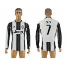 Juventus #7 Zaza Home Long Sleeves Soccer Club Jersey 1