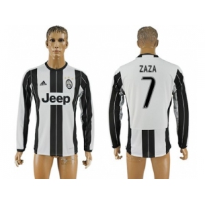 Juventus #7 Zaza Home Long Sleeves Soccer Club Jersey 1