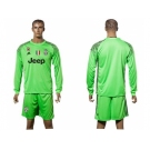 Juventus Blank Green Goalkeeper Long Sleeves Soccer Club Jersey 1