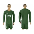 Juventus Blank Green Goalkeeper Long Sleeves Soccer Club Jersey