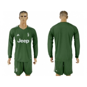 Juventus Blank Green Goalkeeper Long Sleeves Soccer Club Jersey