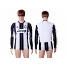 Juventus Blank Home Long Sleeves Soccer Club Jersey 3