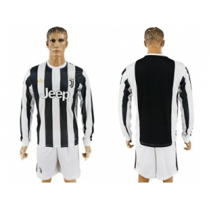 Juventus Blank Home Long Sleeves Soccer Club Jersey