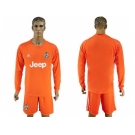 Juventus Blank Orange Goalkeeper Long Sleeves Soccer Club Jersey