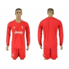 Juventus Blank Red Goalkeeper Long Sleeves Soccer Club Jersey