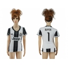 Women's Juventus #1 Buffon Home Soccer Club Jersey1