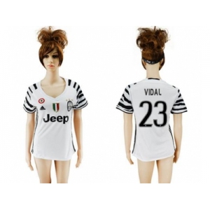 Women's Juventus #23 Vidal Sec Away Soccer Club Jersey