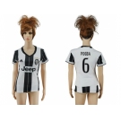 Women's Juventus #6 Pogba Home Soccer Club Jersey