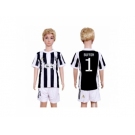 Juventus #1 Buffon Home Kid Soccer Club Jersey