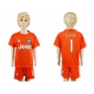 Juventus #1 Buffon Orange Goalkeeper Kid Soccer Club Jersey