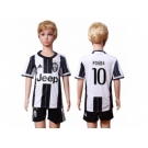 Juventus #10 Pogba Home Kid Soccer Club Jersey