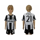 Juventus #21 Dybala Home Kid Soccer Club Jersey1